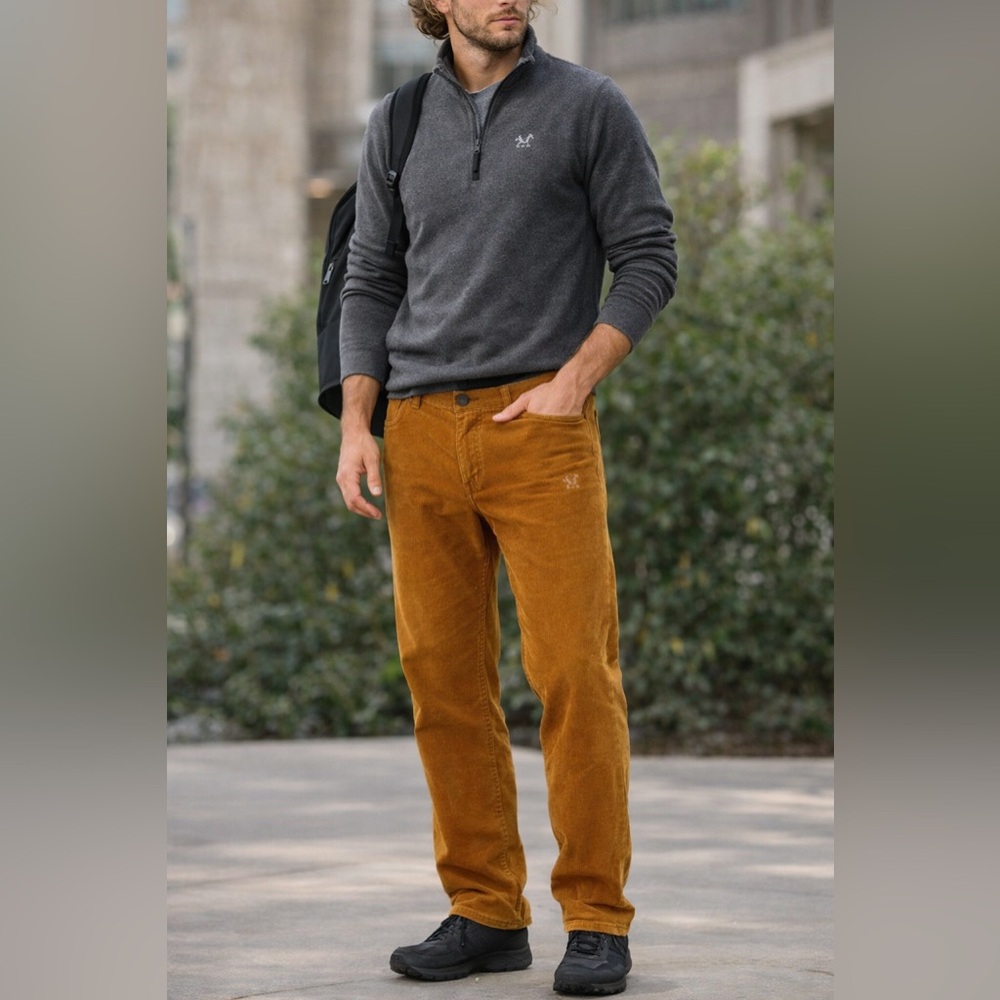 Arc’teryx Men’s Corduroy Pants 38x35.5 Mustard Brown Trim Fit Straight Leg